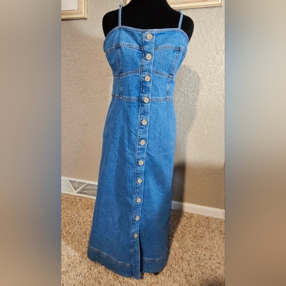 Pre-loved Blue Denim Button-Down Dress-Universal Thread